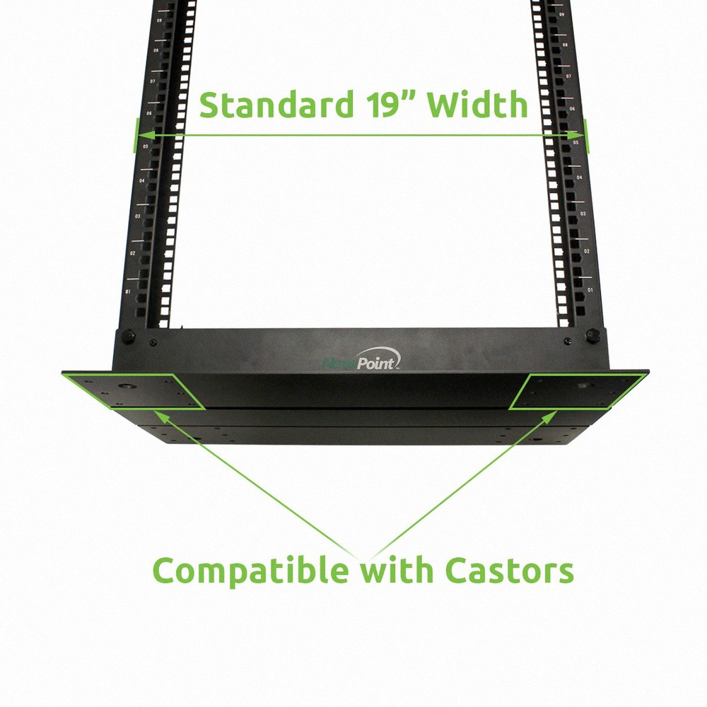 7ft Open Frame 19" 45U 2-Post Black IT Network Server Relay Rack 900lbs Capacity