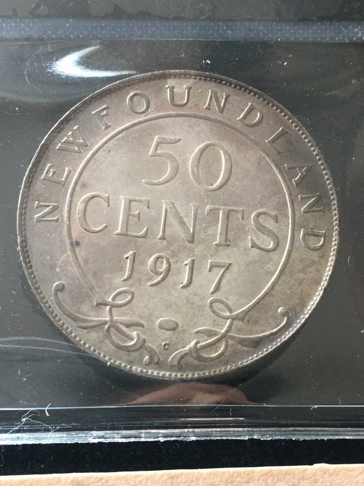 1917c ICCS Graded, Newfoundland ¢50 Cent, **MS-64**