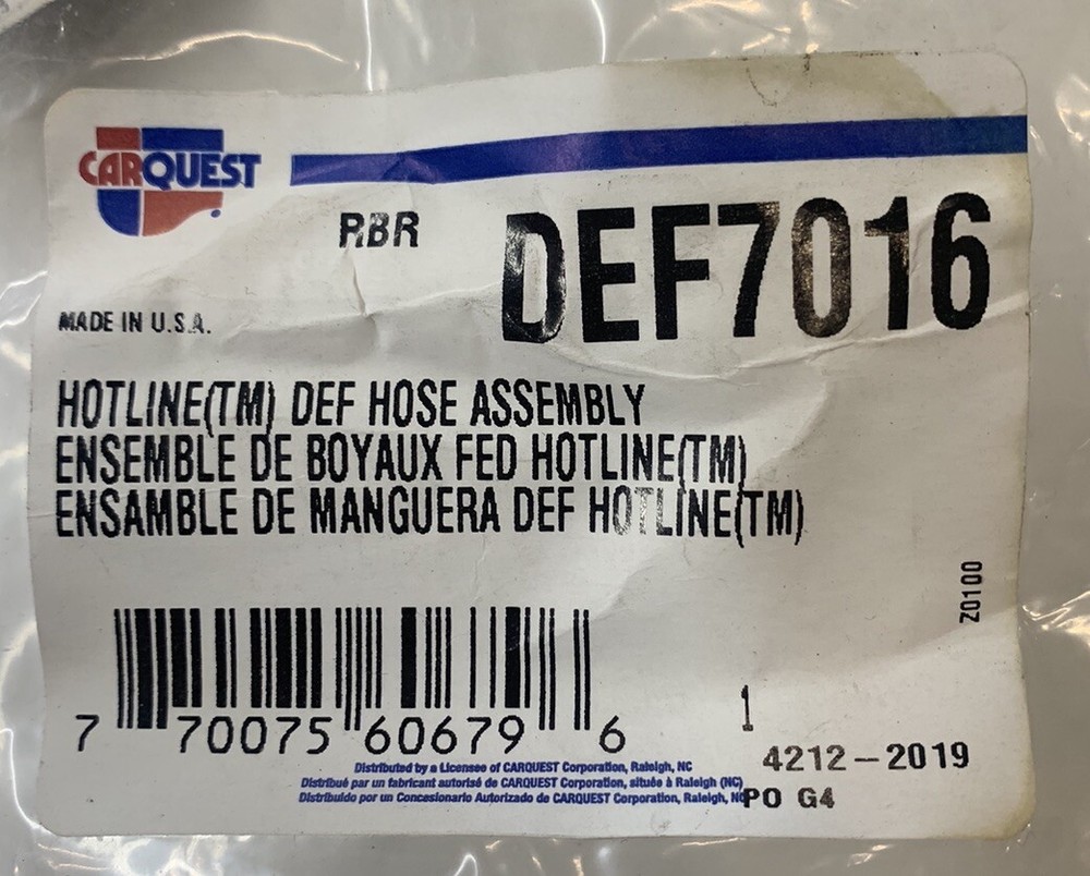 Carquest Def Hose Assembly Def7016
