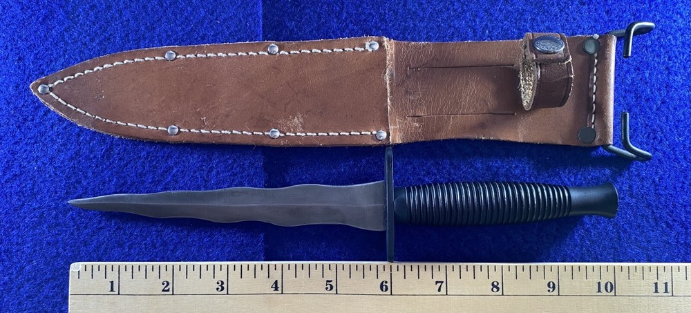 Reworked Modern 6" Blade Commando Style Dagger w/ Leather Sheath