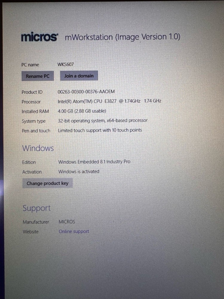 Micros m-workstation 610