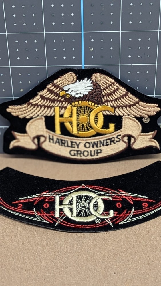 Harley-Davidson H.O.G. Eagle & Rocker Patch Set (2000s)