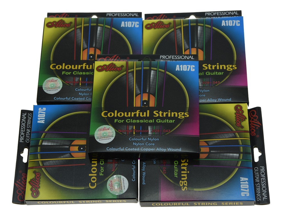 5 Sets Alice Colorful Nylon Classical Guitar String Nylon Coated Copper Wound