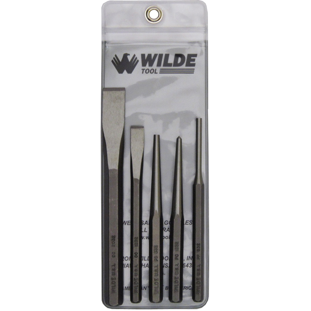 Wilde Tool 5 Pc Punch & Chisel Made in USA, K5