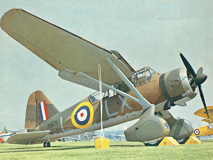 Model Airplane Plans (FF): Westland Lysander 19" Scale Rubber-Powered