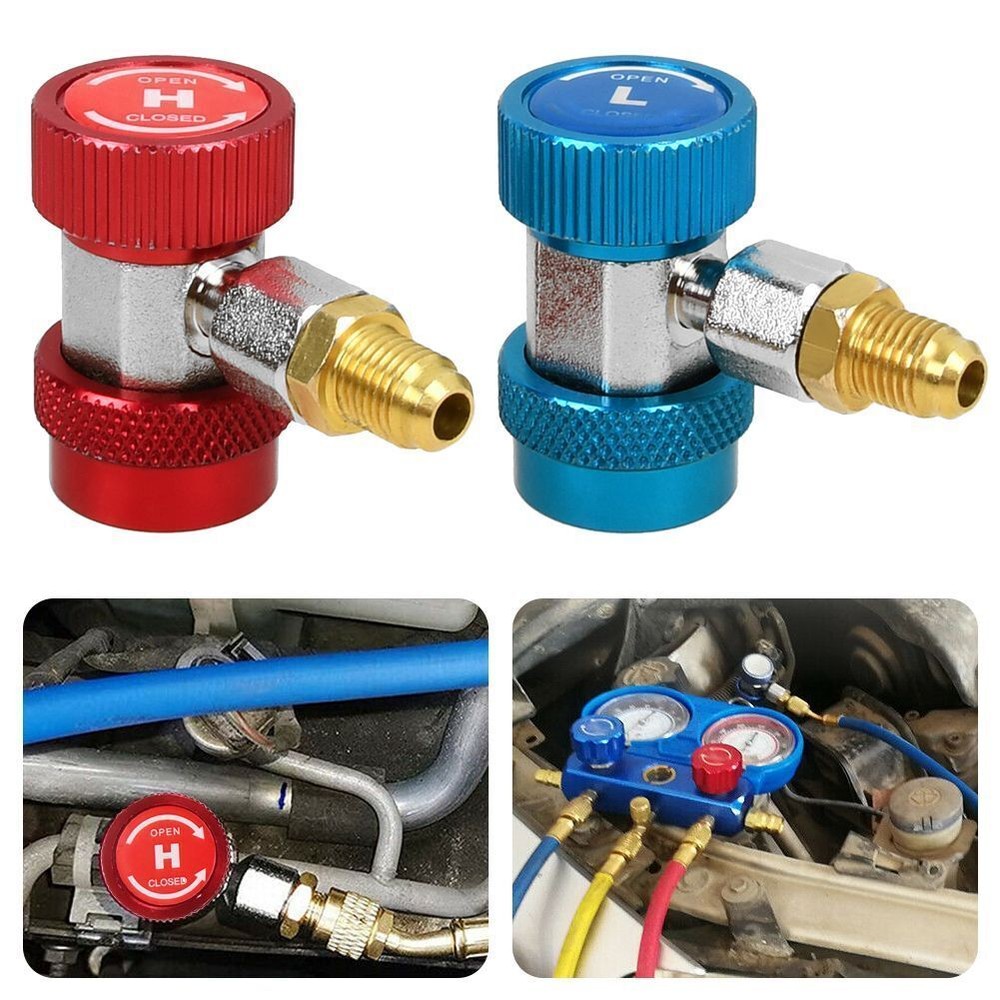 2Pack A/C High Low Side Quick Connector Adapter Fitting Coupler Kit For Car AC