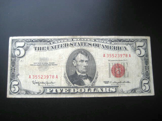 $5 1963 UNITED STATES NOTE CHOICE F NOTE
