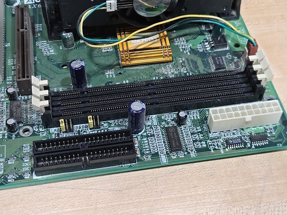 Vintage Aopen AX63-Pro Motherboard w/ Pentium lll Processor UNTESTED