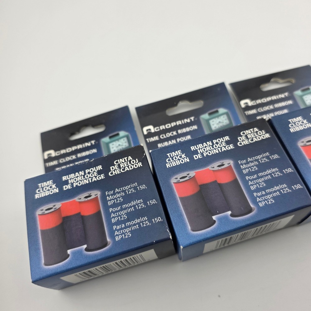 Acroprint Time Clock Ribbon Bundle 4 Pack Blue Red 20-0106-002