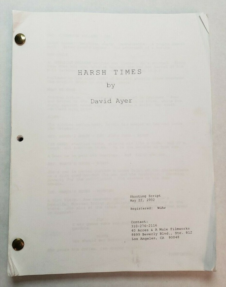 HARSH TIMES / David Ayer 2002 Screenplay, Christian Bale & Freddy Rodríguez