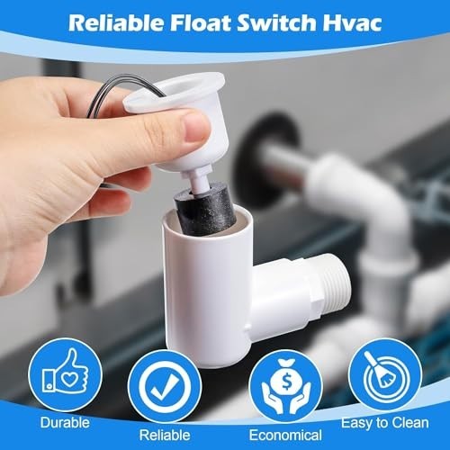 8 Pack Float Switch for Easy Install, AC Water Level Sensor, 3/4" Adapter, 6ft W