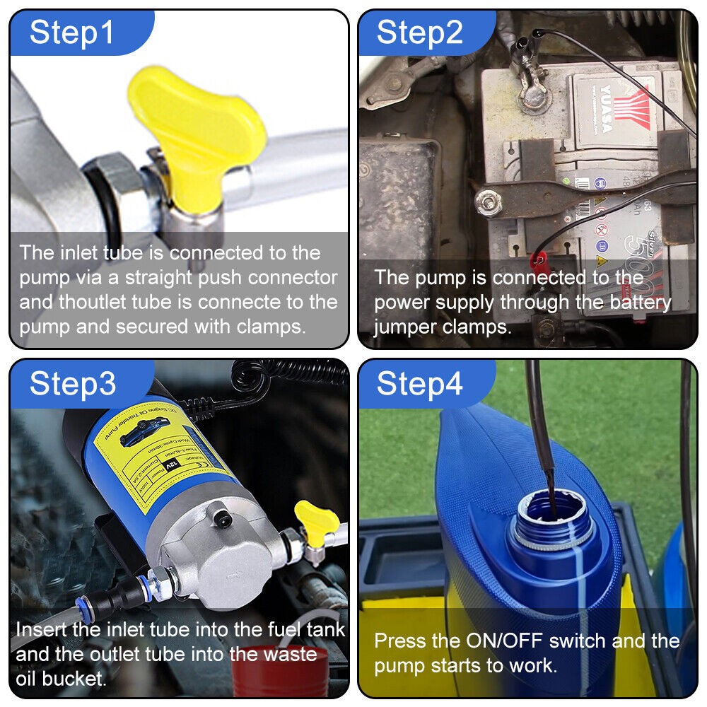Electric Engine Oil Transfer Extractor Fluid Suction Pump Diesel Siphon Set