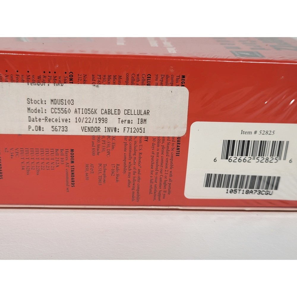 USRobotics 56k PC Card Modem CC5560 Sealed