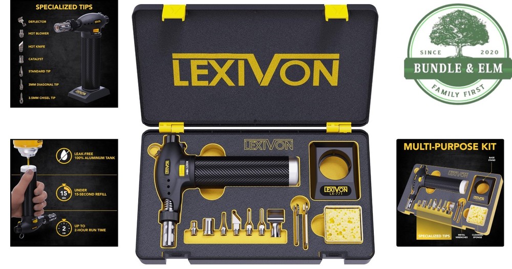 Multi-Function Butane Torch Kit with Adjustable Flame and Hands-Free Operation