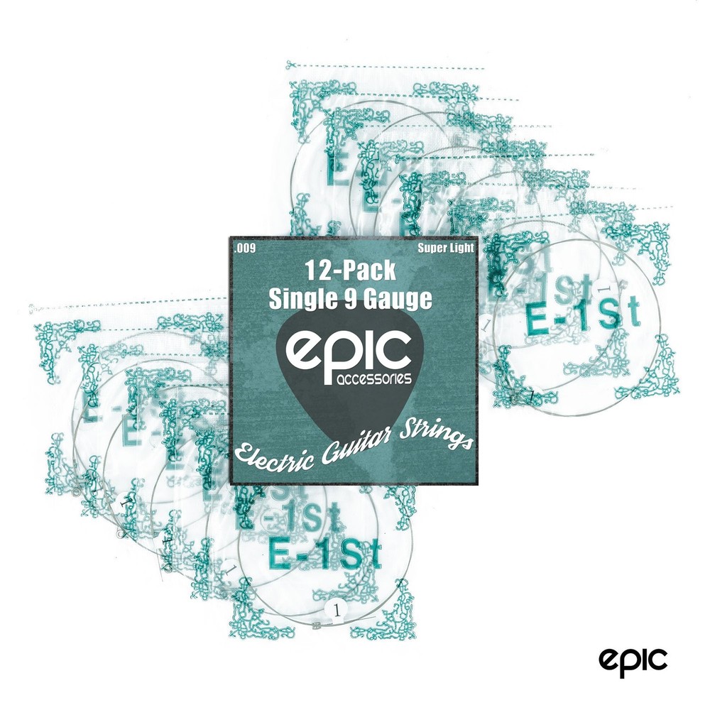 12-Pack .009 Gauge High E String Single 1st-High E Strings 9 Gauge, 9