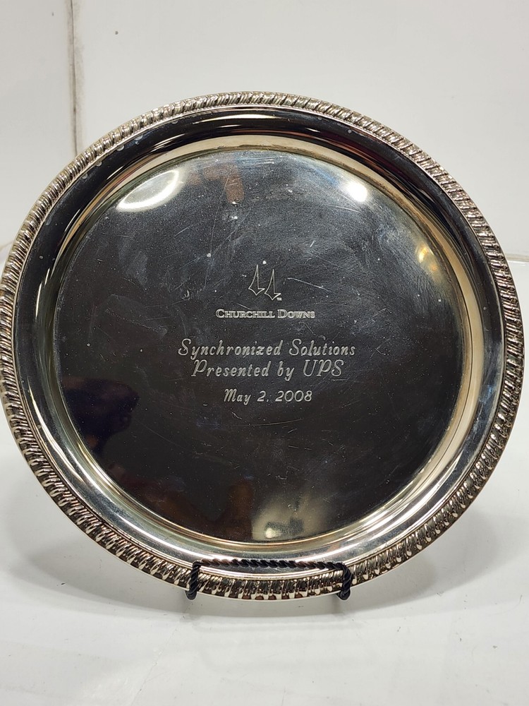 Churchill Downs Synchronized Solutions May 2, 2008 Silver Plated Trophy Plate