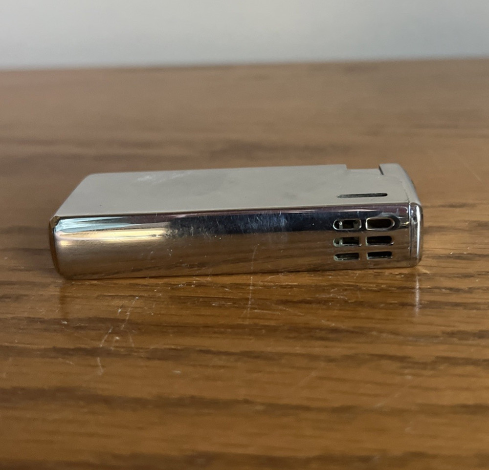 Studio 100 Butane Lighter Japan Silver Tone Plaid Engraved "Frances"