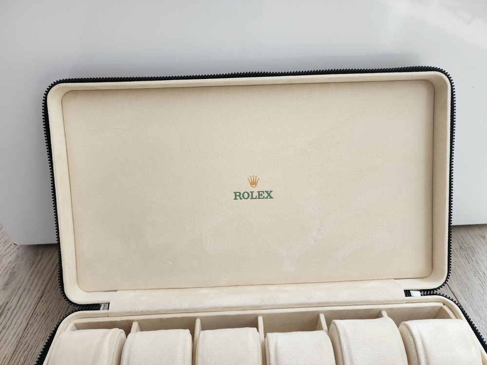 ROLEX BOX CASE HOLDER ORGANIZER STORAGE BROWN LEATHER