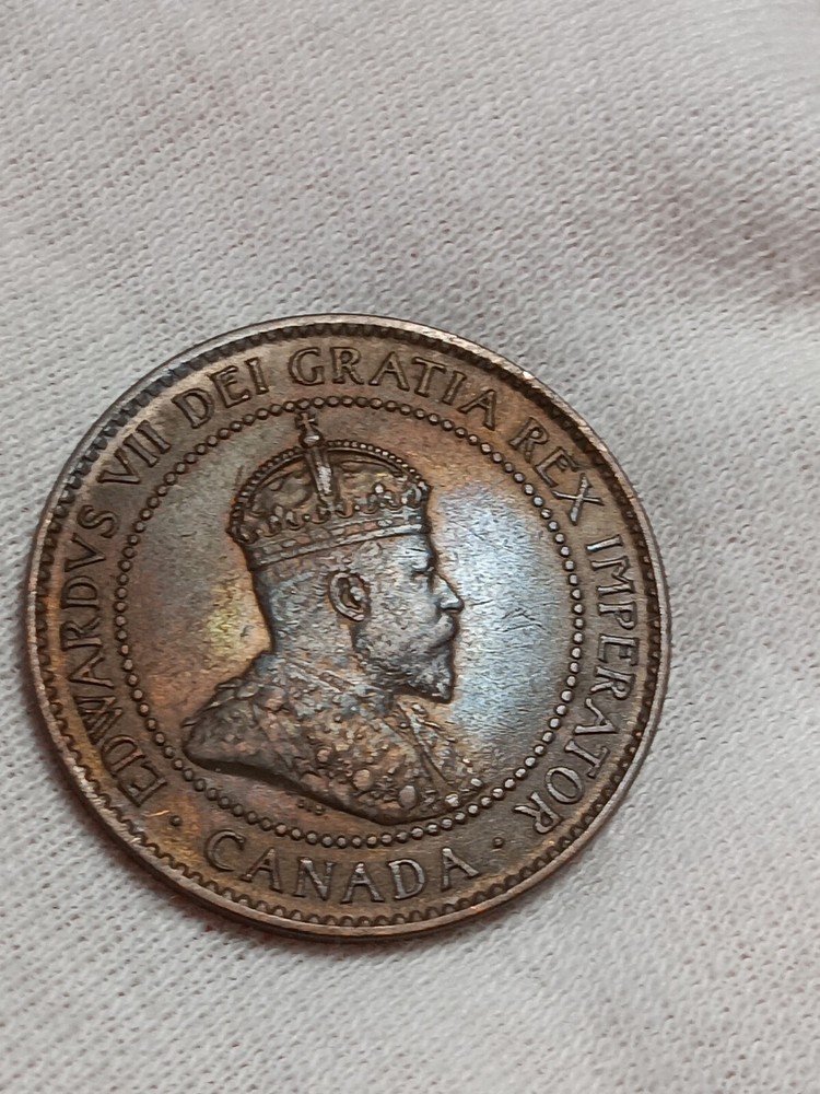 👉1902 Rainbow Toned RB Canada One Cent - MS Choice A/8