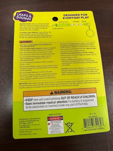 Leaps & Bounds Pink Flower Print Laser Pointer