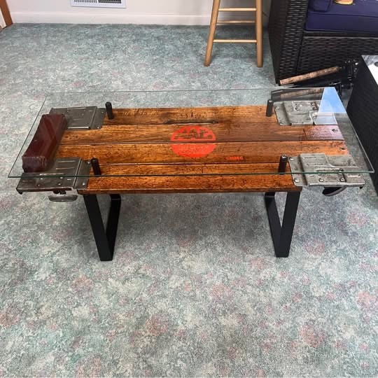 Repurposed Vintage Mac Tools Mechanic’s Creeper Coffee Table