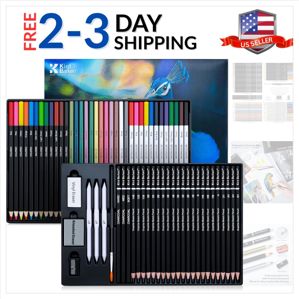 70 PCS Art Supply Drawing Set, Pro Art Supplies with Tutorial,Colored, Graphi...