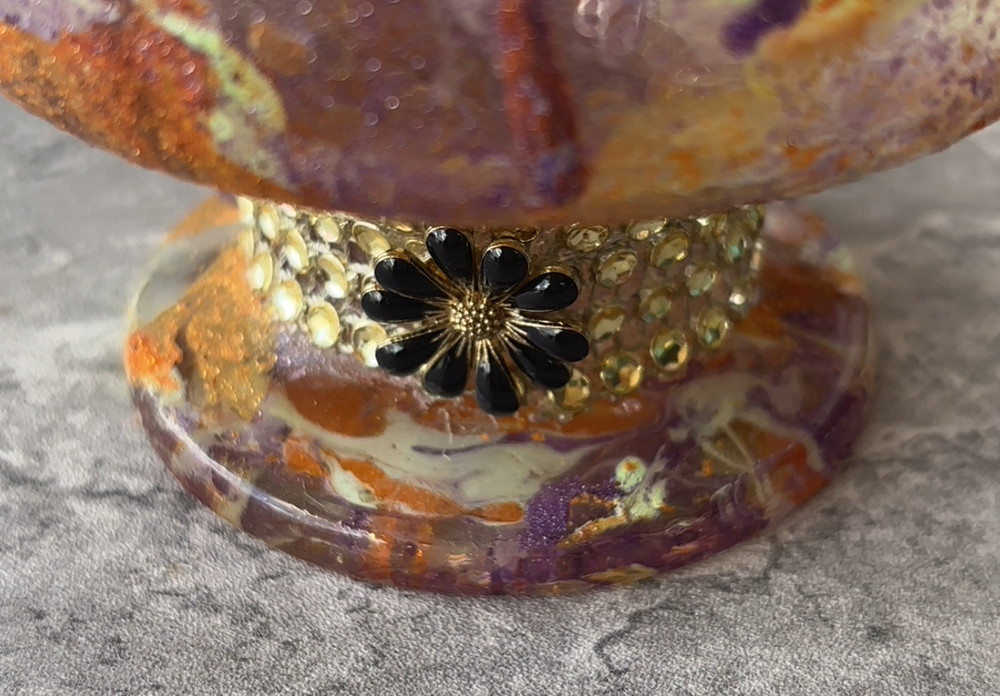 Hand-painted Glass Candleholder
