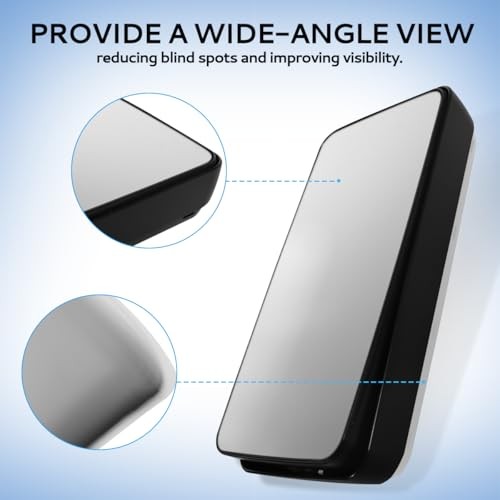 Rear View Main Door Mirror,Upper Flat Mirror,Left Driver and Right Pair Chrome