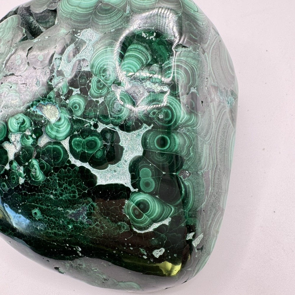 468 Grams Malachite Polished Tight Pattern Great Shape And Quality For Display