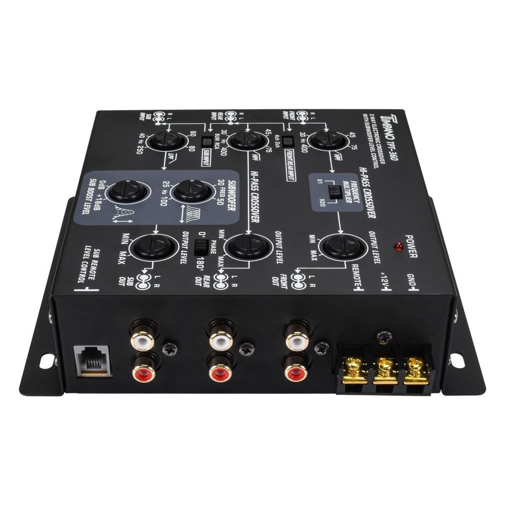 3-Way Electronic Crossover Remote Subwoofer Control Equalizer TPT-360