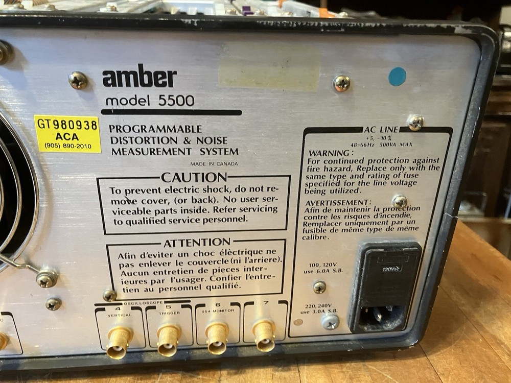 Amber Electro 5500 Audio Programmable Distortion & Noise THD Measurement System