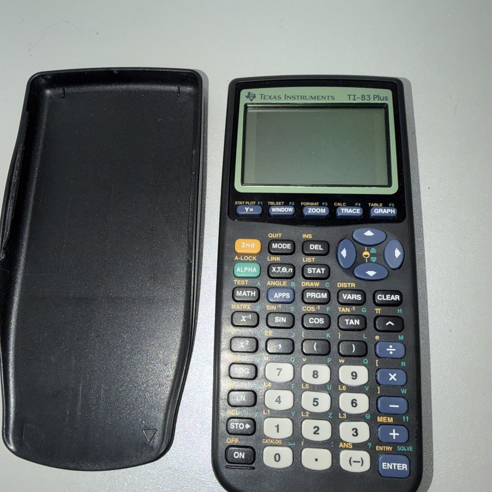 Texas Instruments TI-83 Plus Graphing Calculator with Cover - Tested Working