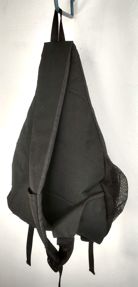 Bacardi Black Backpack Single Strap Side Opening 2 Zipper Storage Back pack