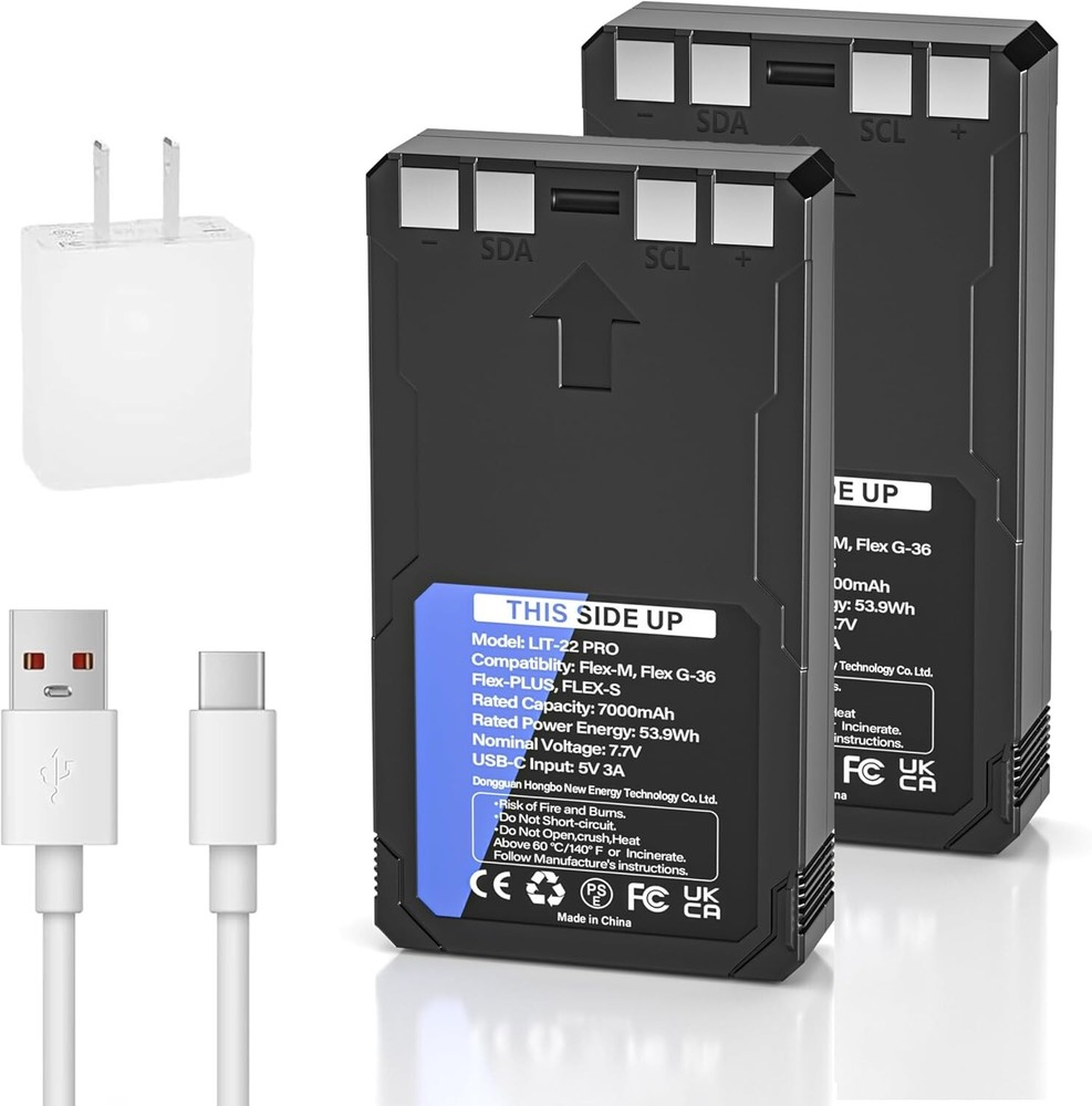 2-Pack 7000mAh Replacement for LIT-22 Rechargeable Lithium Battery Pack