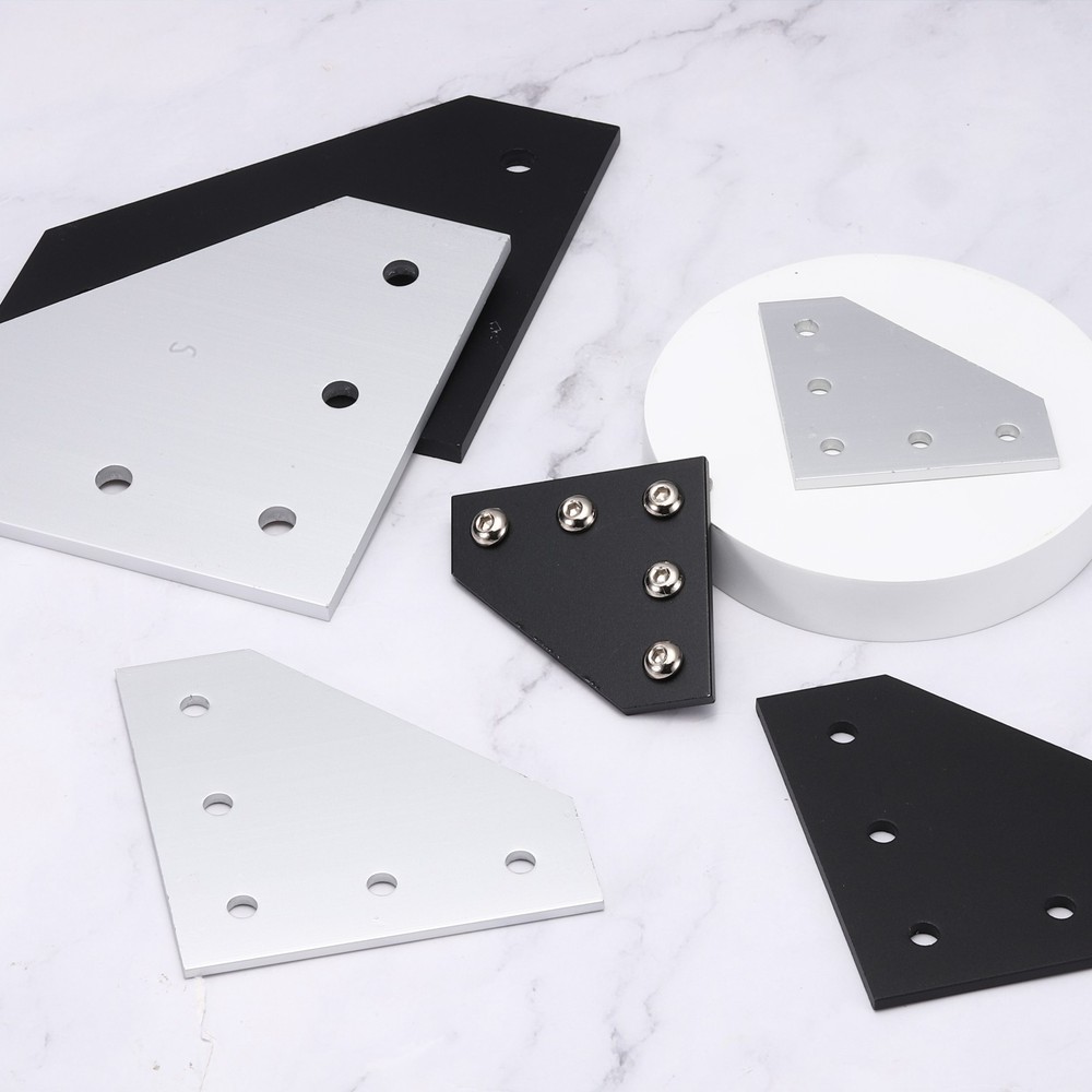 2 sets for L-shaped angle connectors, 3030 aluminum construction, silver