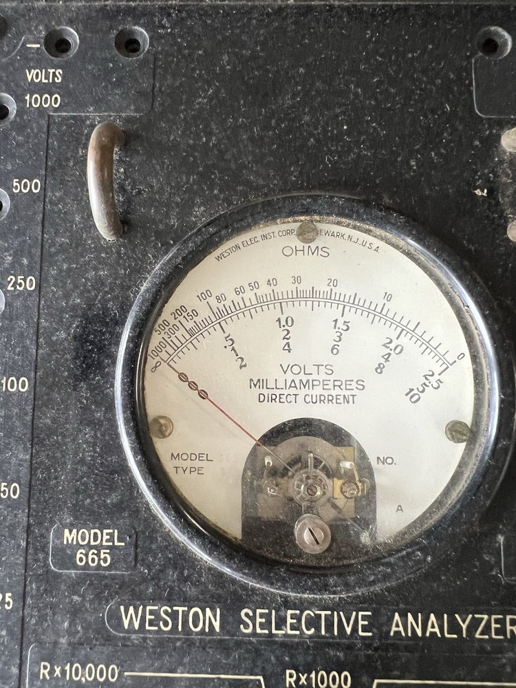 Antique Weston 664 & 665 Selective Analyzer Electronics Tester for parts/project