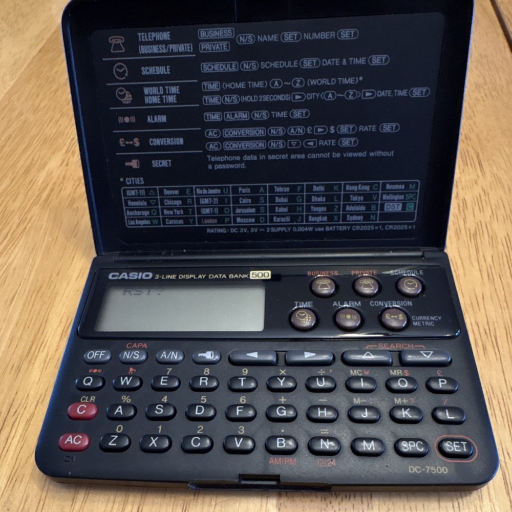 Casio DC-7500 Vintage Electronic Organizer Calculator