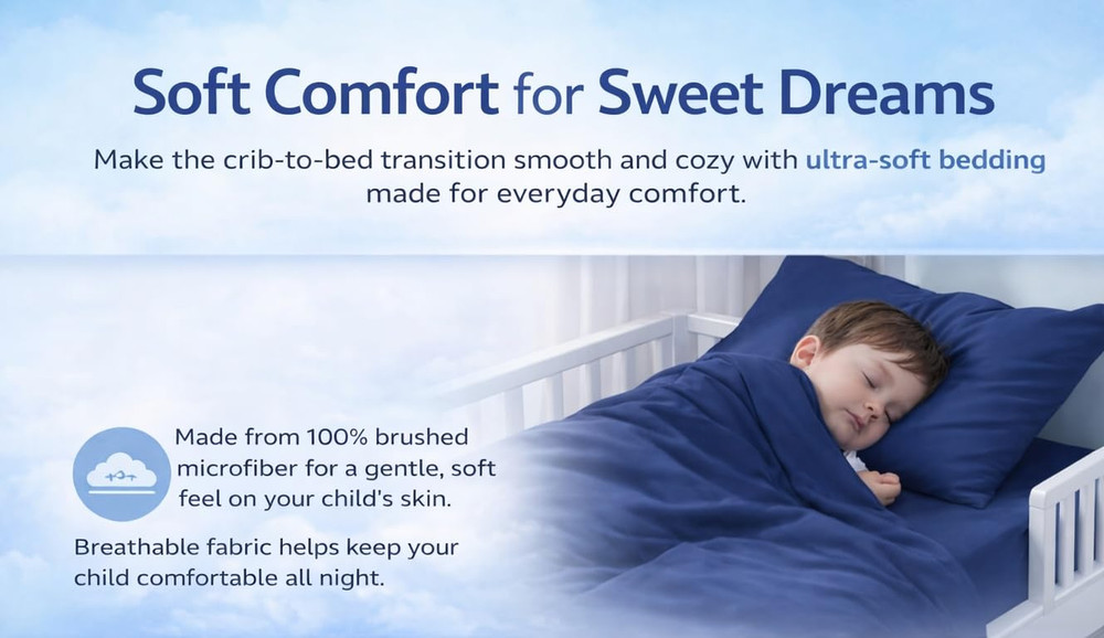 3 Piece Toddler Sheet Set - Soft Breathable Microfiber Toddler Bedding - Include