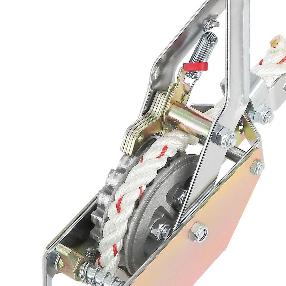 3/4 Ton Rope Puller w/ 100ft 0.6" Polyester Rope & Dual Hooks