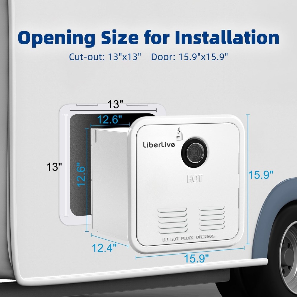 RV Tankless Water Heater Propane, On Demand Instant Propane Gas White