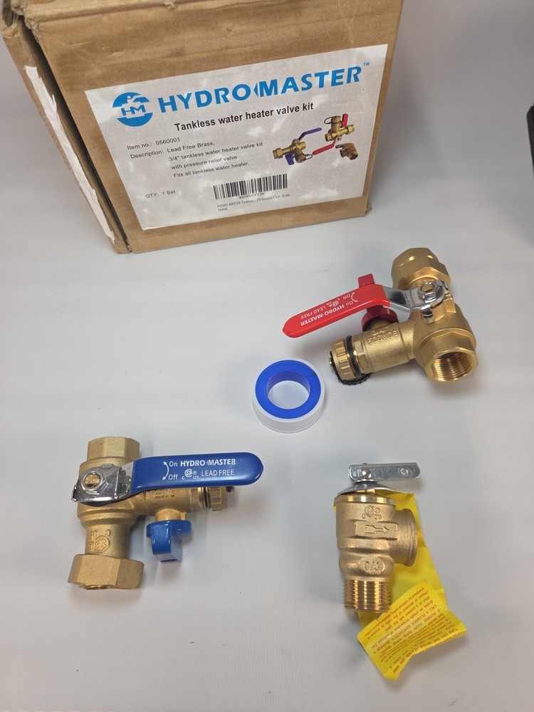 HYDRO MASTER Tankless Water Heater Valve Kit. ( MISSING A PIECE )