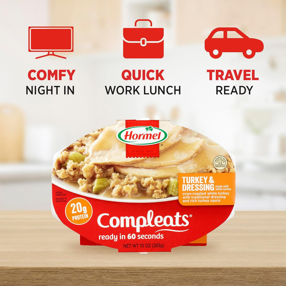 Turkey & Dressing Microwave Tray, 10 oz. (6 Pack)