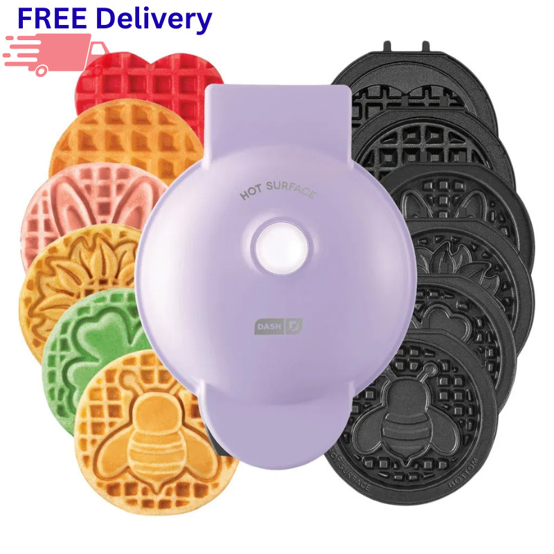 Dash Multi Plate Mini Waffle Maker Removable Plates Compact Breakfast Maker
