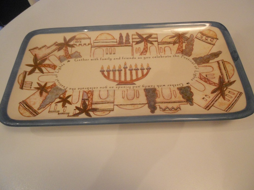 MENORAH SERVING PLATE/PLATTER BY RUSS 13" X 7"