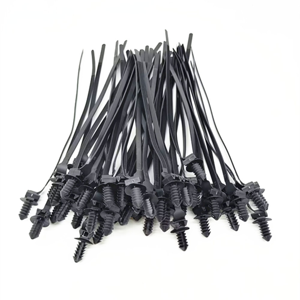 50PCS Nylon Cable Ties Car Kit Zip Strap Tie Wrap Push Clip Fastener Bundle Wire
