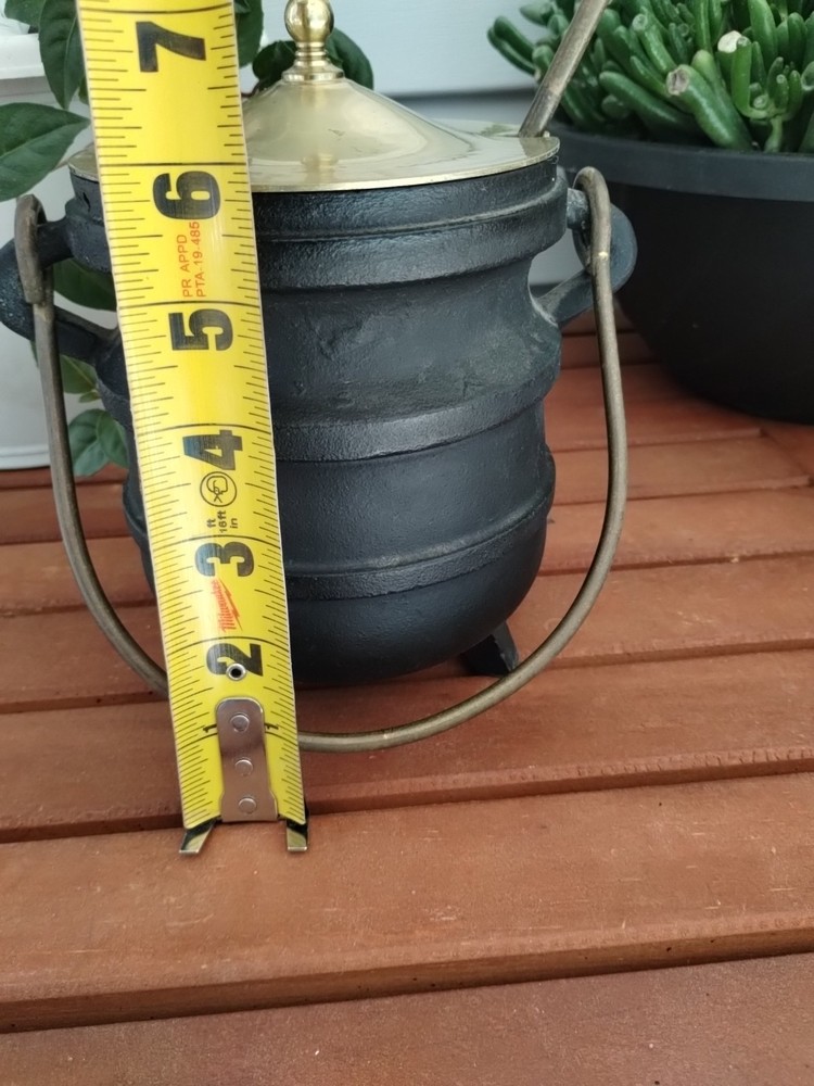 Vintage Cast Iron & Brass Smudge Pot Complete (Fire starter Cauldron)