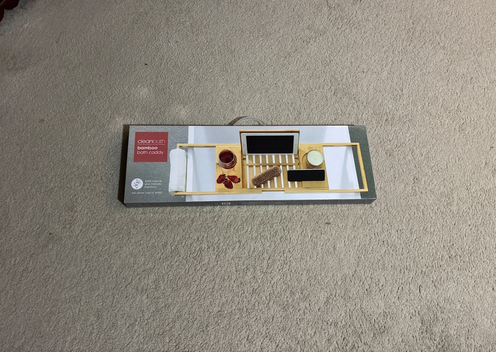 Bath Caddy. “Cleanbath” Bamboo Bath Caddy. Brand New! Unopened Box! Never Used!