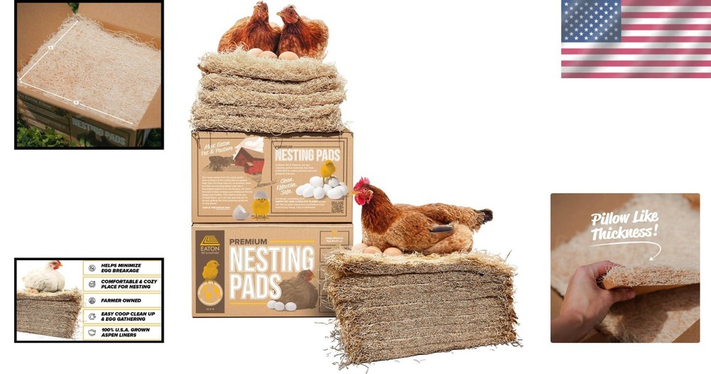 Soft & Eco-Friendly Aspen Nesting Pads - 10 Pack for Stress-Free Egg Collecting