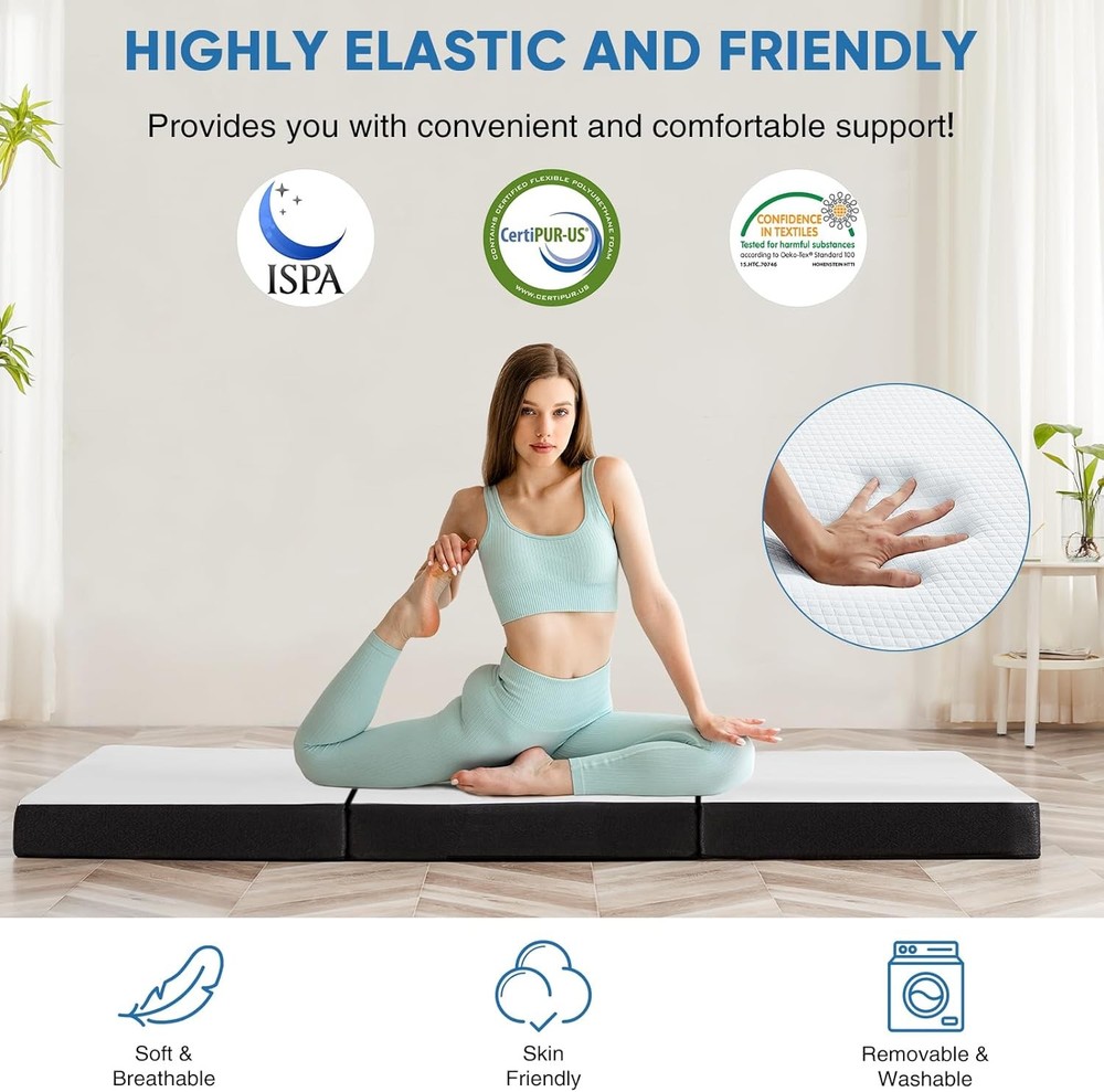 Tri-fold Memory Fo Mattr - 3 Inch Full Size Portable Floor Bed