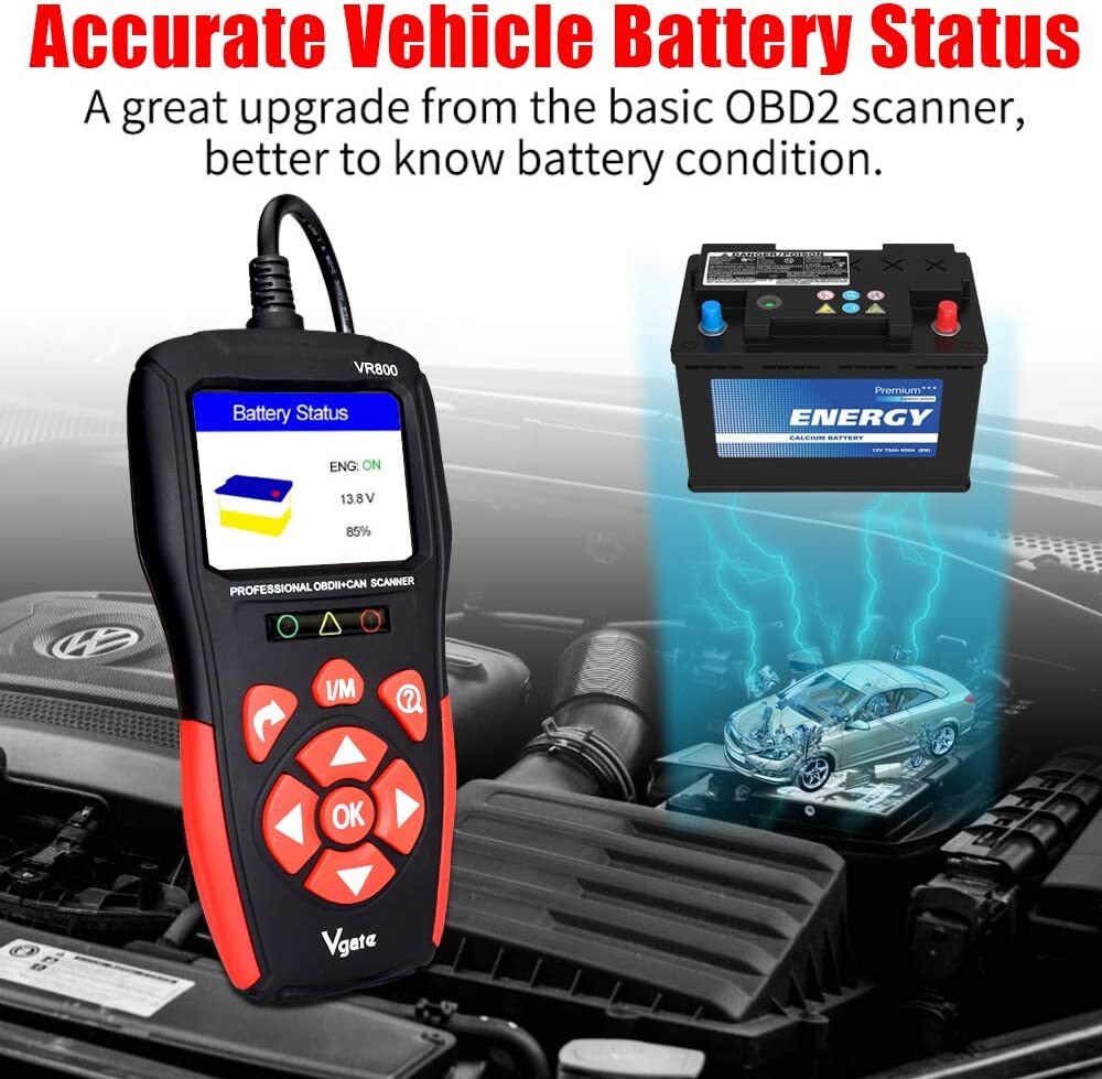 VR800 Automotive Code Reader OBD2 Scanner Car Check Engine Fault Diagnostic Tool